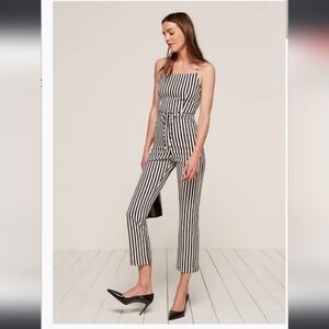 Reformation Monochrome Striped Jumpsuit